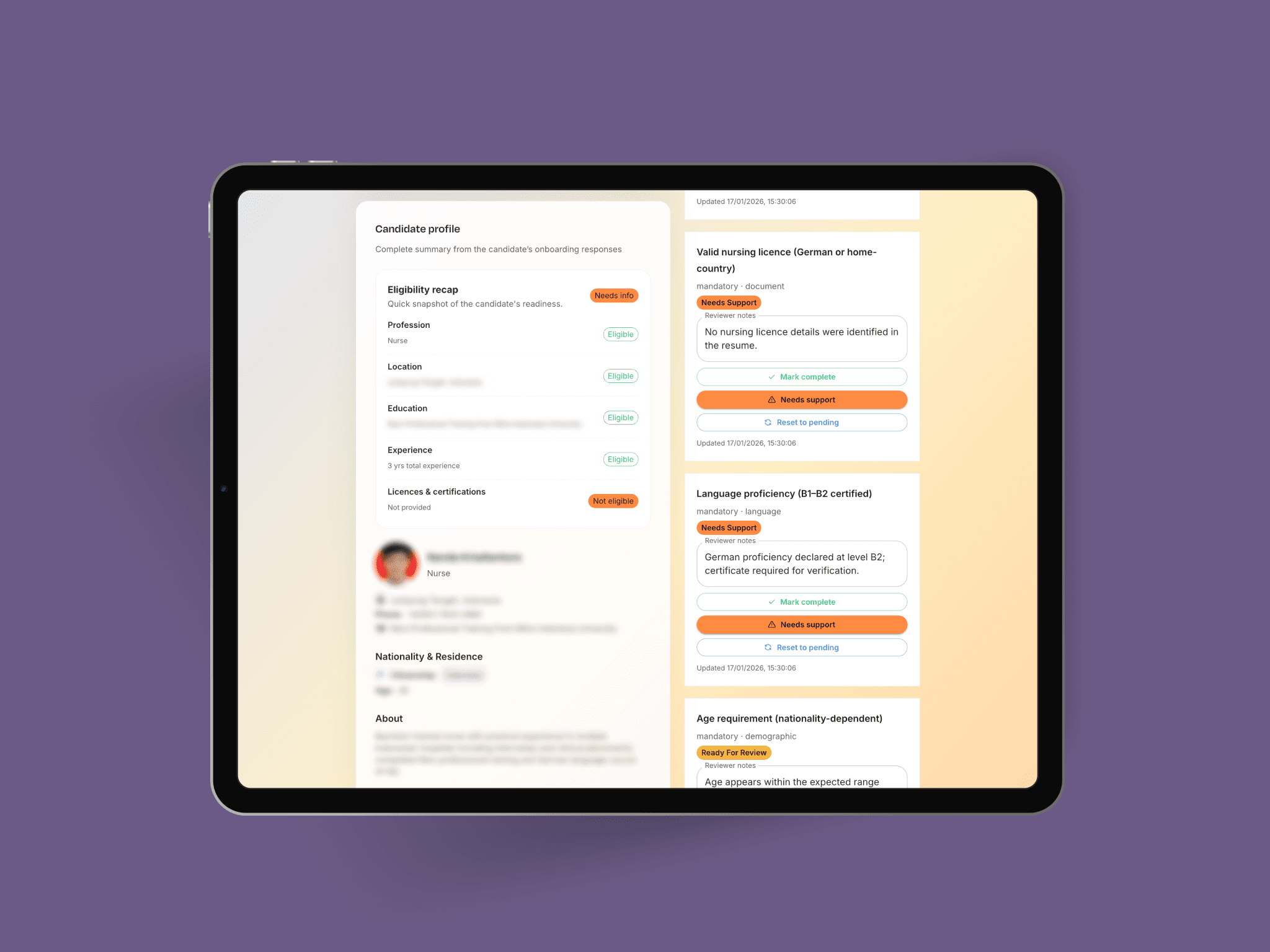 Eligibility gate workflow in partner system