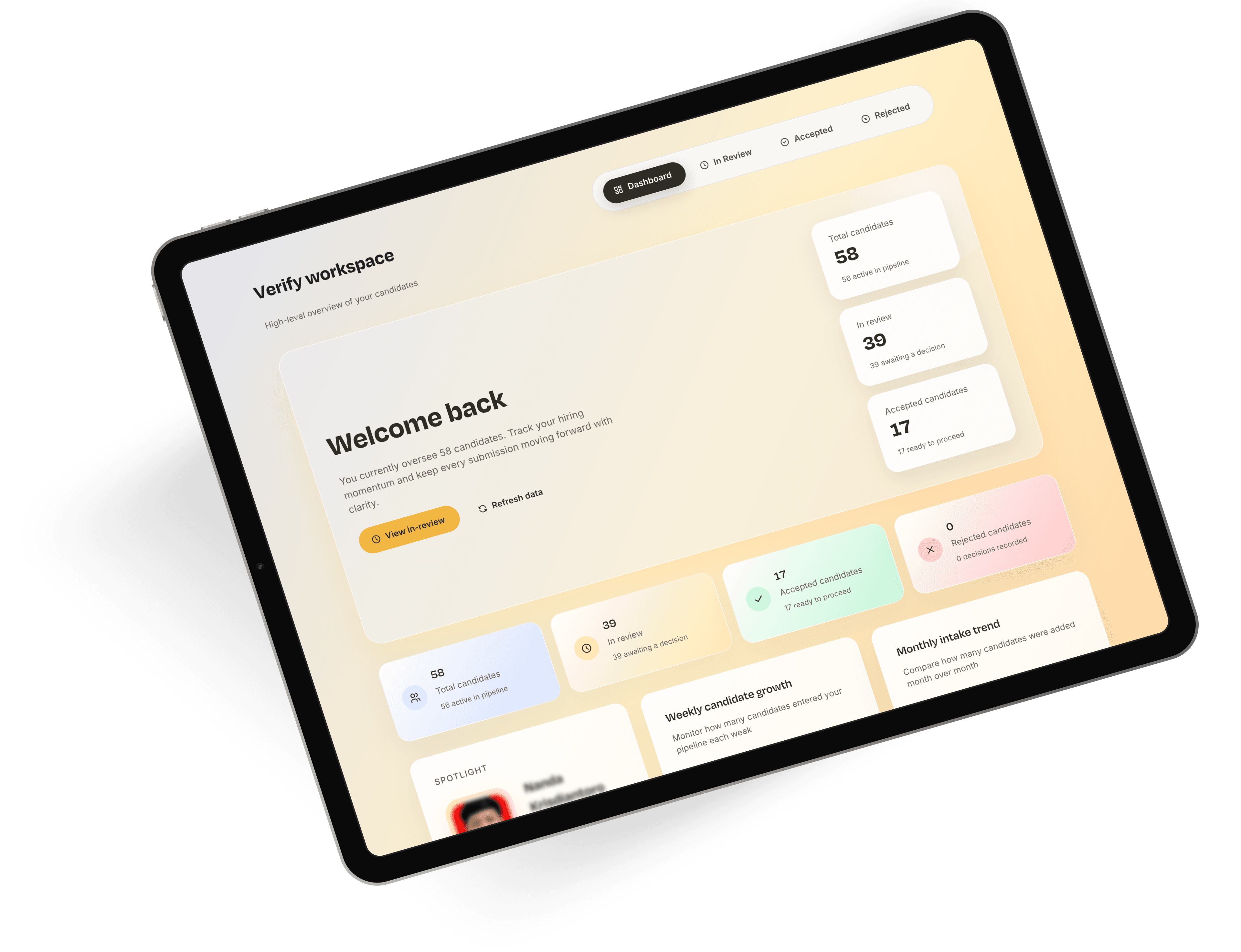 Verify partner control center dashboard